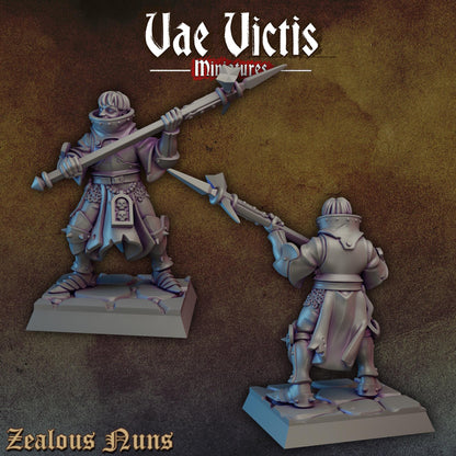Zealous Nuns Vol. 1 | Vae Victis Miniatures | 32mm Scale Resin Printed Tabletop RPG Figures for Tabletop Roleplaying or Wargaming