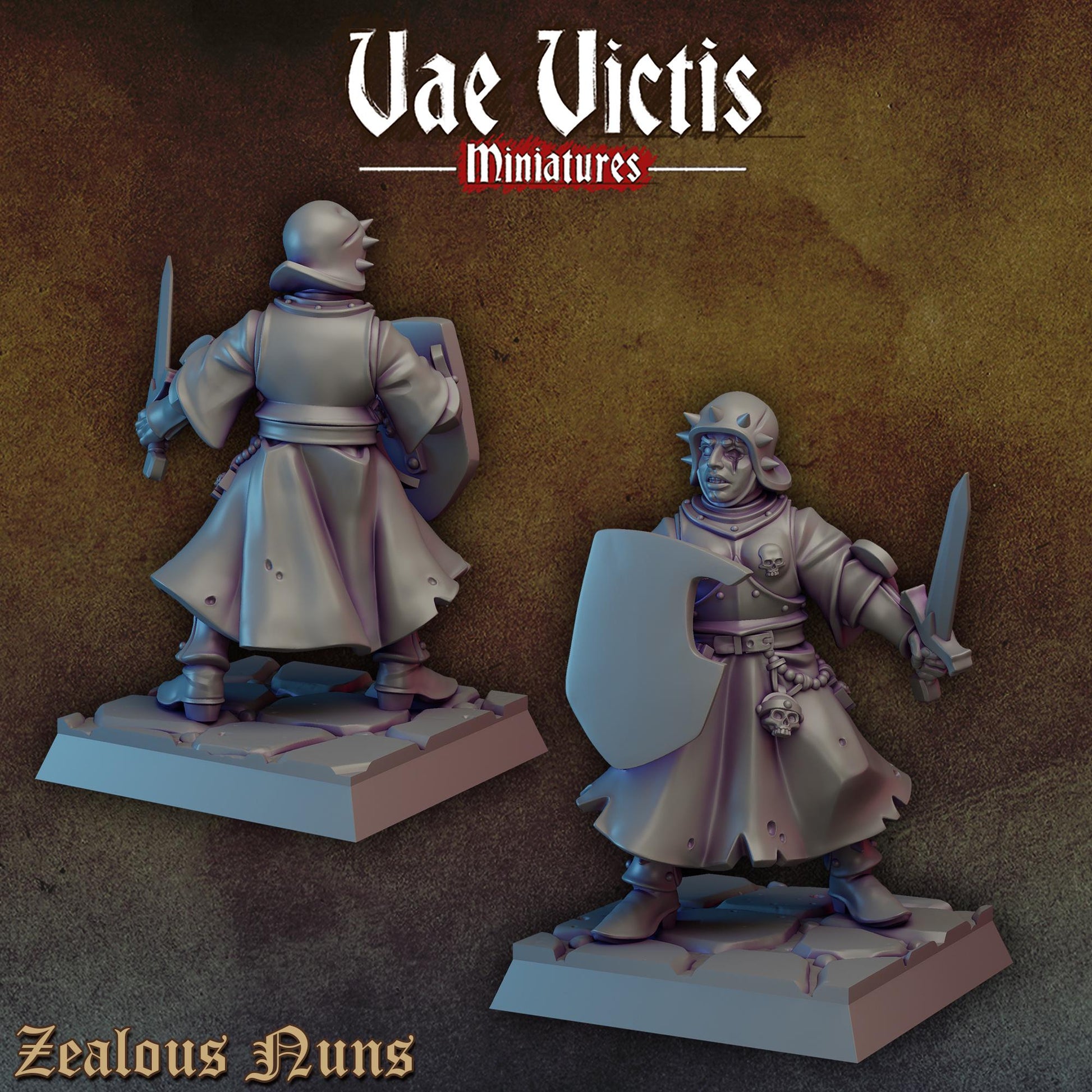 Zealous Nuns Vol. 1 | Vae Victis Miniatures | 32mm Scale Resin Printed Tabletop RPG Figures for Tabletop Roleplaying or Wargaming