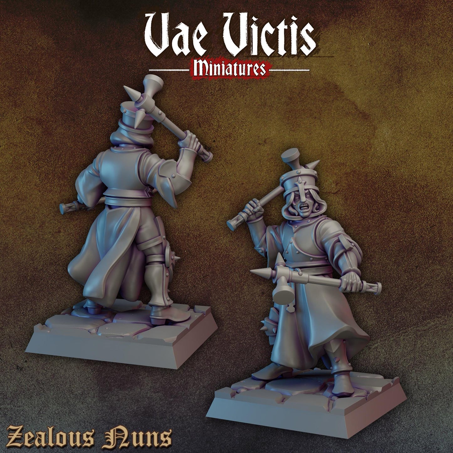 Zealous Nuns Vol. 1 | Vae Victis Miniatures | 32mm Scale Resin Printed Tabletop RPG Figures for Tabletop Roleplaying or Wargaming