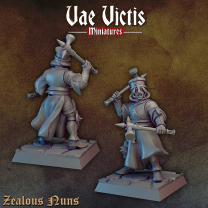 Zealous Nuns Vol. 1 | Vae Victis Miniatures | 32mm Scale Resin Printed Tabletop RPG Figures for Tabletop Roleplaying or Wargaming