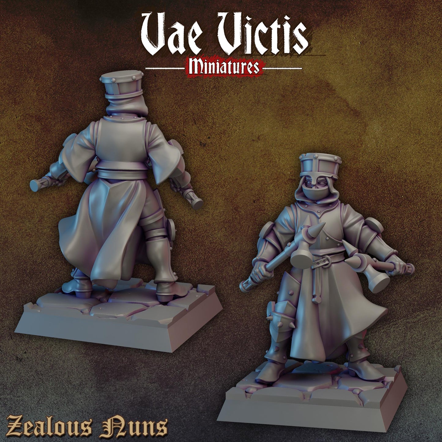 Zealous Nuns Vol. 1 | Vae Victis Miniatures | 32mm Scale Resin Printed Tabletop RPG Figures for Tabletop Roleplaying or Wargaming