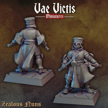 Zealous Nuns Vol. 1 | Vae Victis Miniatures | 32mm Scale Resin Printed Tabletop RPG Figures for Tabletop Roleplaying or Wargaming