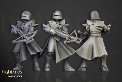 Gallia Shooters Crossbowmen | Gallia | Highland Miniatures | 32mm Scale Resin Tabletop RPG Figures for Roleplaying and Wargaming