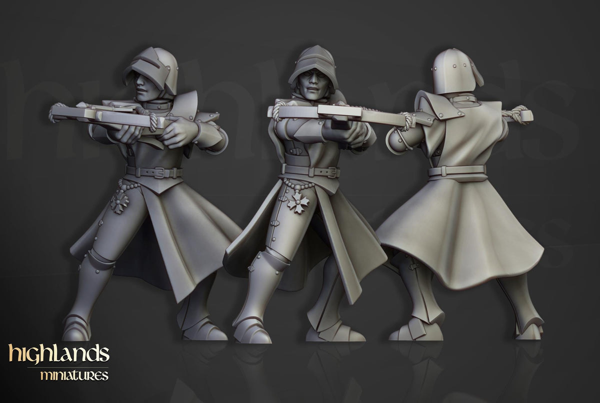 Gallia Shooters Crossbowmen | Gallia | Highland Miniatures | 32mm Scale Resin Tabletop RPG Figures for Roleplaying and Wargaming