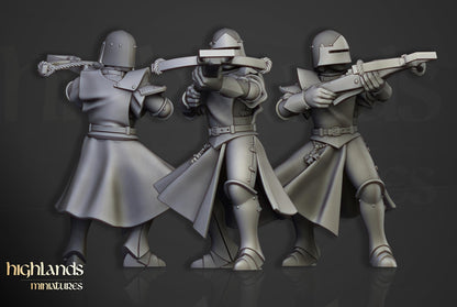 Gallia Shooters Crossbowmen | Gallia | Highland Miniatures | 32mm Scale Resin Tabletop RPG Figures for Roleplaying and Wargaming