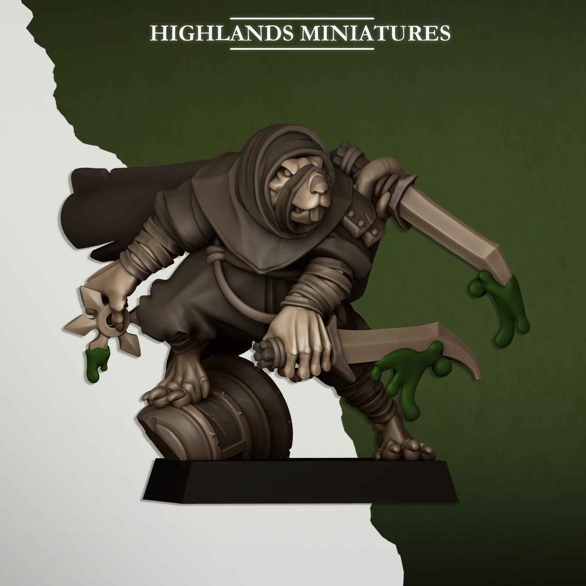 Sewer Vermin Assassins | Sewer Vermin | Highlands Miniatures | 32mm Scale Resin TTRPG Figures for Roleplaying and Wargaming