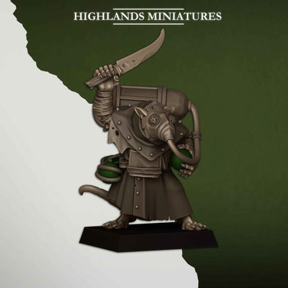 Sewer Poison Carriers | Sewer Vermin | Highlands Miniatures | 32mm Scale Resin TTRPG Figures for Roleplaying and Wargaming