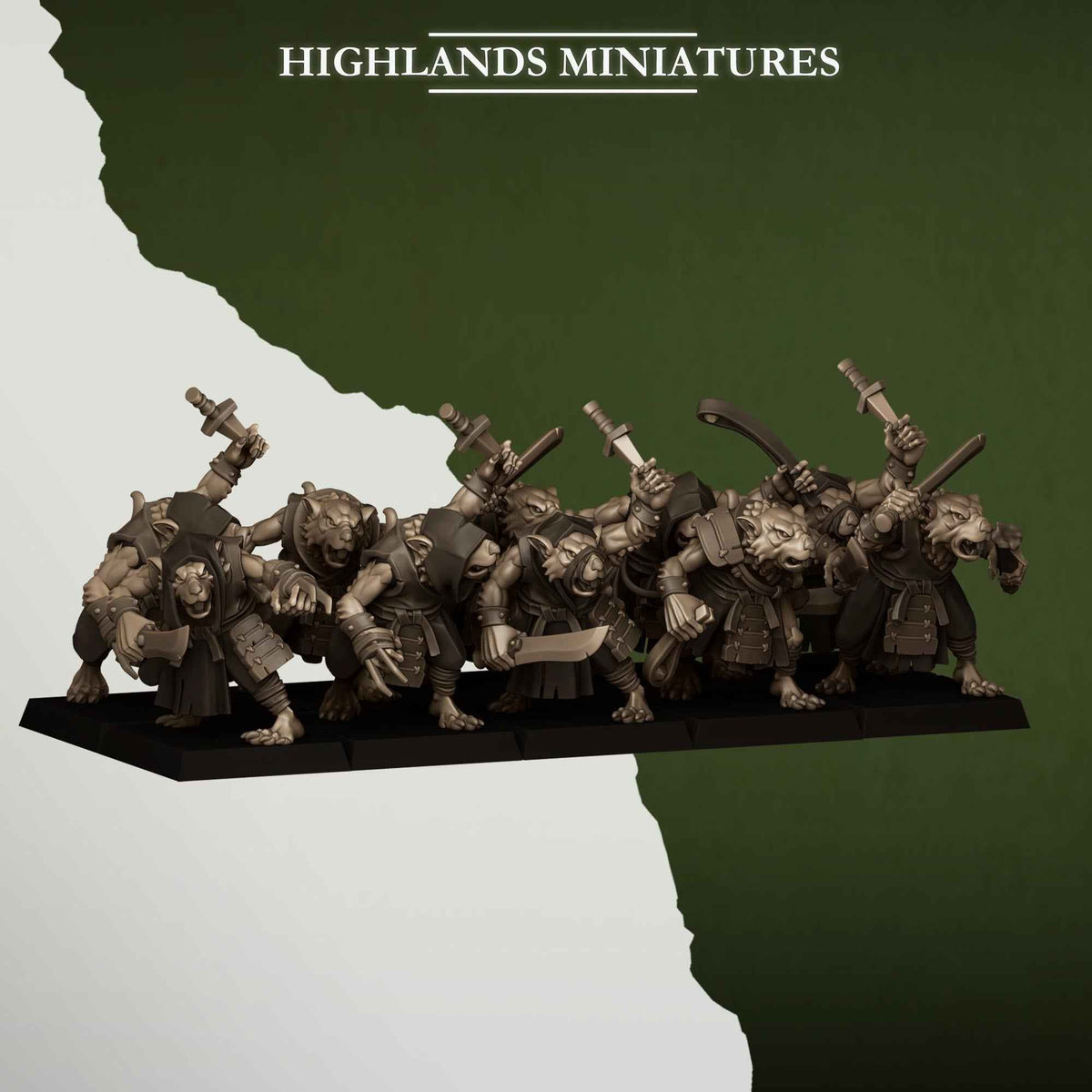 Sewer Vermin Thugs | Sewer Vermin | Highlands Miniatures | 32mm Scale Resin TTRPG Figures for Roleplaying and Wargaming