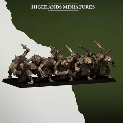 Sewer Vermin Thugs | Sewer Vermin | Highlands Miniatures | 32mm Scale Resin TTRPG Figures for Roleplaying and Wargaming