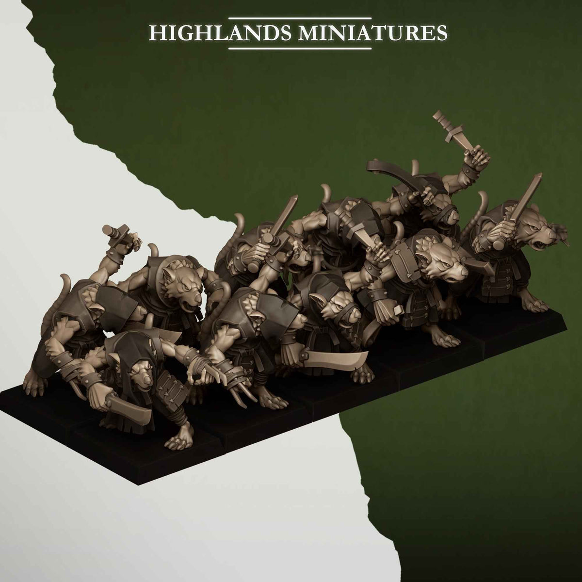 Sewer Vermin Thugs | Sewer Vermin | Highlands Miniatures | 32mm Scale Resin TTRPG Figures for Roleplaying and Wargaming