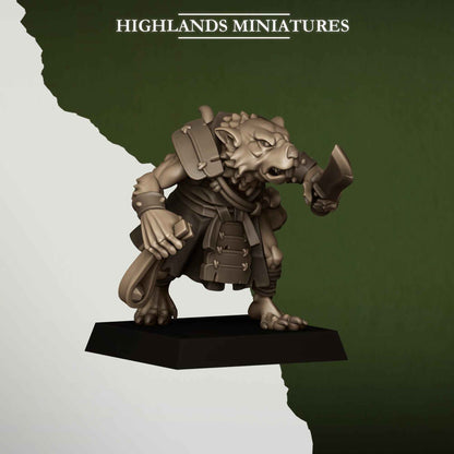 Sewer Vermin Thugs | Sewer Vermin | Highlands Miniatures | 32mm Scale Resin TTRPG Figures for Roleplaying and Wargaming
