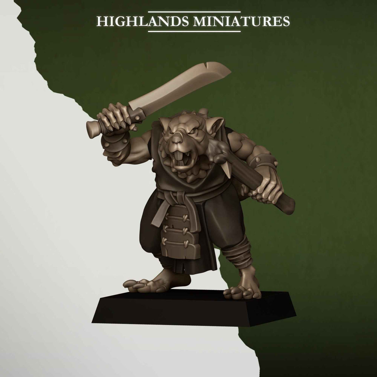 Sewer Vermin Thugs | Sewer Vermin | Highlands Miniatures | 32mm Scale Resin TTRPG Figures for Roleplaying and Wargaming