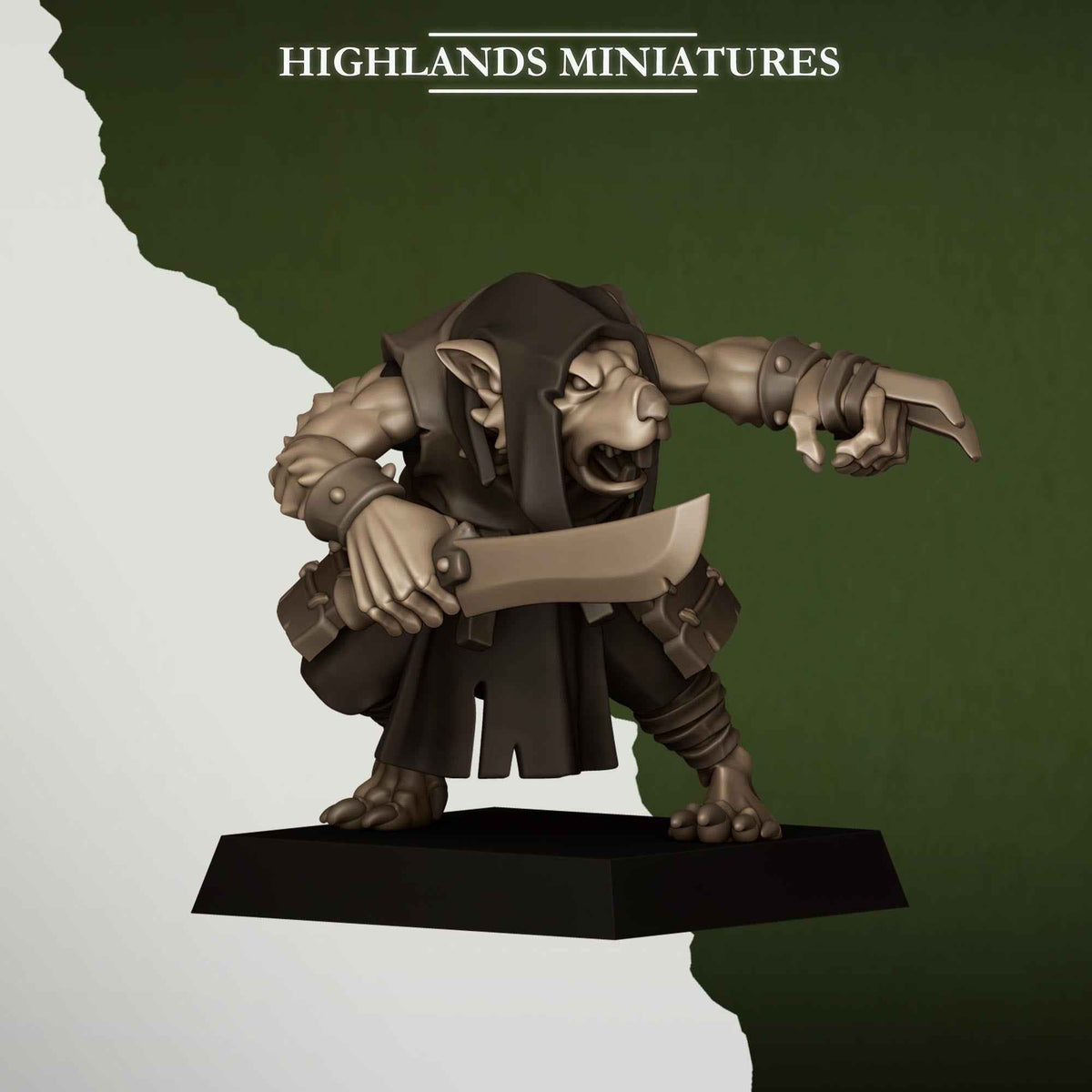 Sewer Vermin Thugs | Sewer Vermin | Highlands Miniatures | 32mm Scale Resin TTRPG Figures for Roleplaying and Wargaming