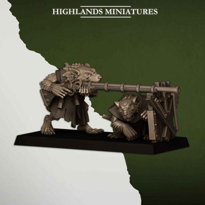 Vermin Shooters Team | Sewer Vermin | Highlands Miniatures | 32mm Scale Resin TTRPG Figures for Roleplaying and Wargaming