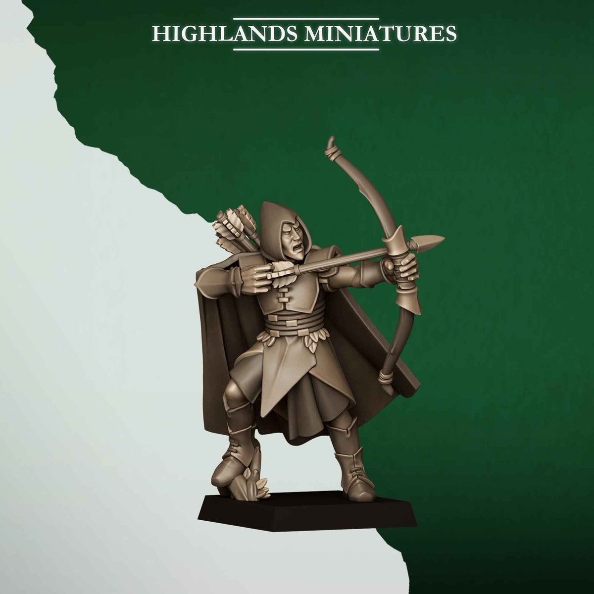 Feral Archers | Feral Elves | Highlands Miniatures | 32mm Scale Resin Tabletop RPG Figures for Roleplaying and Wargaming