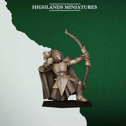 Feral Archers | Feral Elves | Highlands Miniatures | 32mm Scale Resin Tabletop RPG Figures for Roleplaying and Wargaming