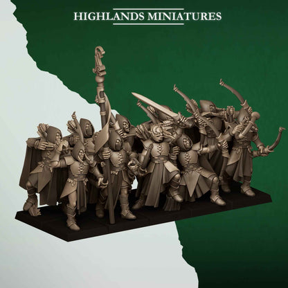 Feral Archers | Feral Elves | Highlands Miniatures | 32mm Scale Resin Tabletop RPG Figures for Roleplaying and Wargaming