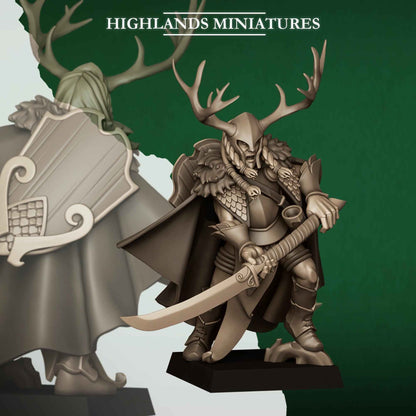 Feral Elf Highborn | Feral Elves | Highlands Miniatures | 32mm Scale Resin Tabletop RPG Figures for Roleplaying and Wargaming