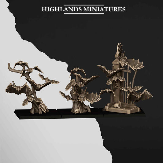Bats Swarms | Transilvanya The Fallen Realm | Highlands Miniatures | 32mm Scale Resin Tabletop RPG Figures for Roleplaying and Wargaming