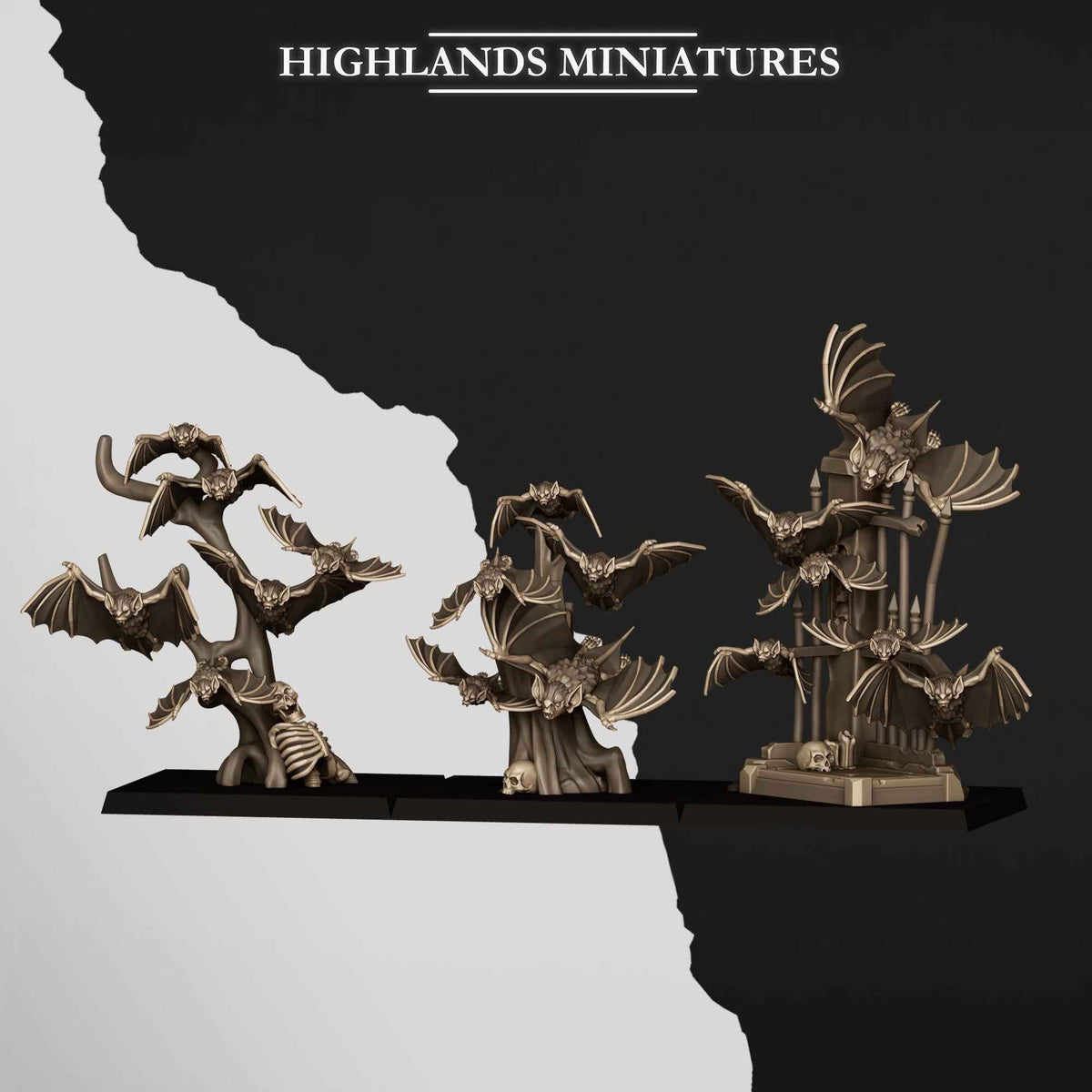 Bats Swarms | Transilvanya The Fallen Realm | Highlands Miniatures | 32mm Scale Resin Tabletop RPG Figures for Roleplaying and Wargaming