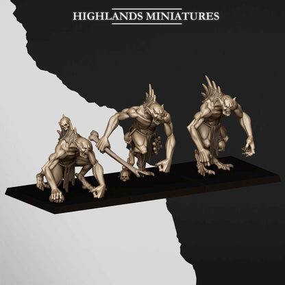 Giant Ghouls | Transilvanya The Fallen Realm | Highlands Miniatures | 32mm Scale Resin Tabletop RPG Figures for Roleplaying and Wargaming