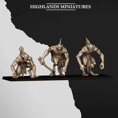 Giant Ghouls | Transilvanya The Fallen Realm | Highlands Miniatures | 32mm Scale Resin Tabletop RPG Figures for Roleplaying and Wargaming