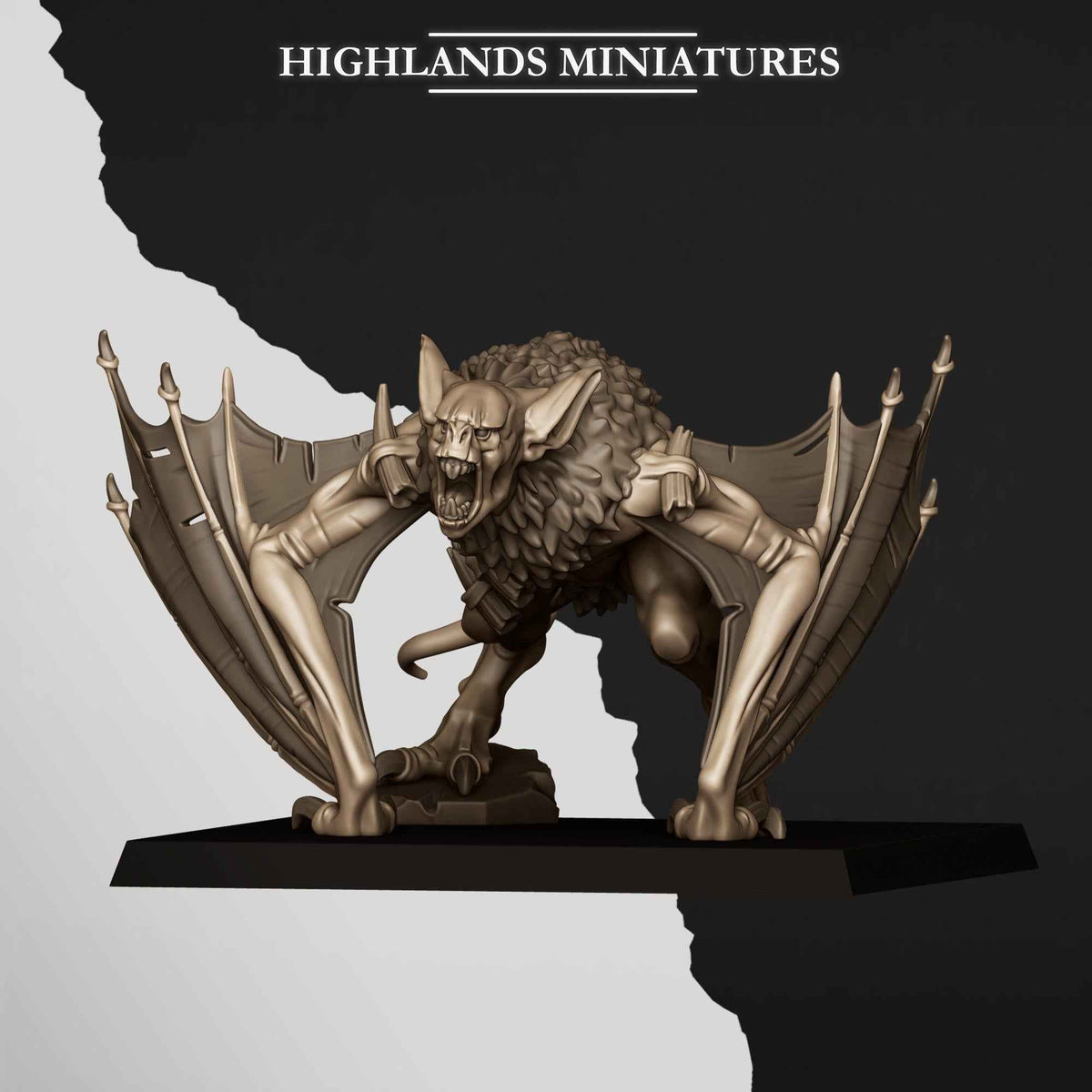Pit Bat | Transilvanya The Fallen Realm | Highlands Miniatures | 32mm Scale Resin Tabletop RPG Figures for Roleplaying and Wargaming