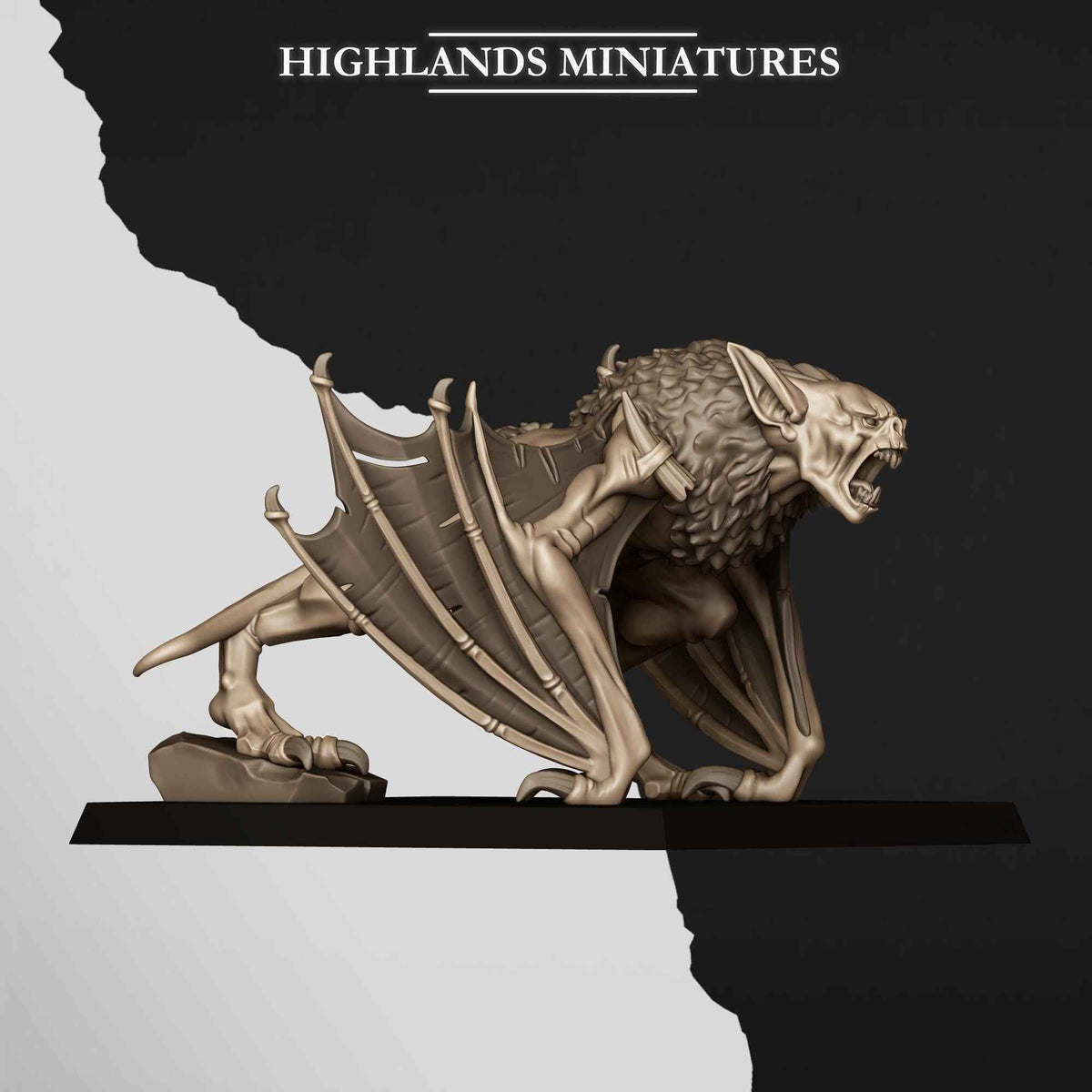 Pit Bat | Transilvanya The Fallen Realm | Highlands Miniatures | 32mm Scale Resin Tabletop RPG Figures for Roleplaying and Wargaming