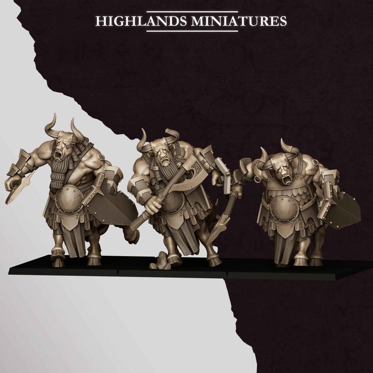 Marduk Minotaurs | Sons of Marduk | Highlands Miniatures | 32mm Scale Resin Tabletop RPG Figures for Roleplaying Wargaming