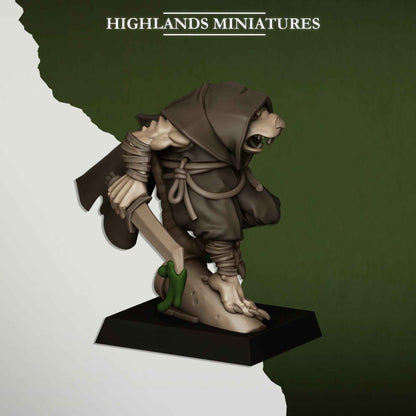 Sewer Vermin Assassins | Sewer Vermin | Highlands Miniatures | 32mm Scale Resin TTRPG Figures for Roleplaying and Wargaming