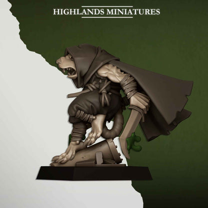 Sewer Vermin Assassins | Sewer Vermin | Highlands Miniatures | 32mm Scale Resin TTRPG Figures for Roleplaying and Wargaming