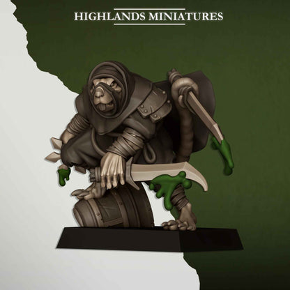 Sewer Vermin Assassins | Sewer Vermin | Highlands Miniatures | 32mm Scale Resin TTRPG Figures for Roleplaying and Wargaming