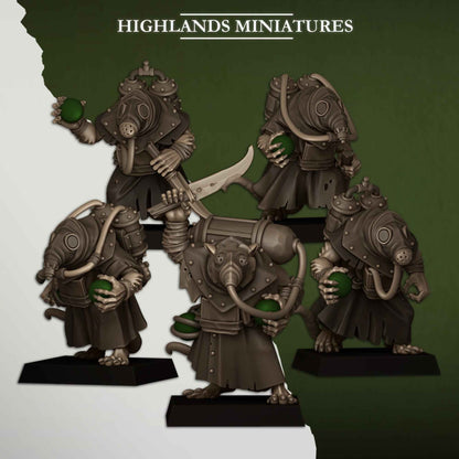 Sewer Poison Carriers | Sewer Vermin | Highlands Miniatures | 32mm Scale Resin TTRPG Figures for Roleplaying and Wargaming