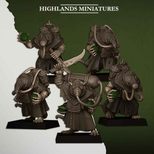 Sewer Poison Carriers | Sewer Vermin | Highlands Miniatures | 32mm Scale Resin TTRPG Figures for Roleplaying and Wargaming