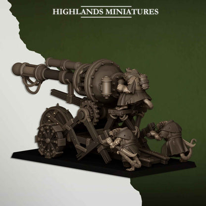 Sewer Vermin Cannon | Sewer Vermin | Highlands Miniatures | 32mm Scale Resin TTRPG Figures for Roleplaying and Wargaming