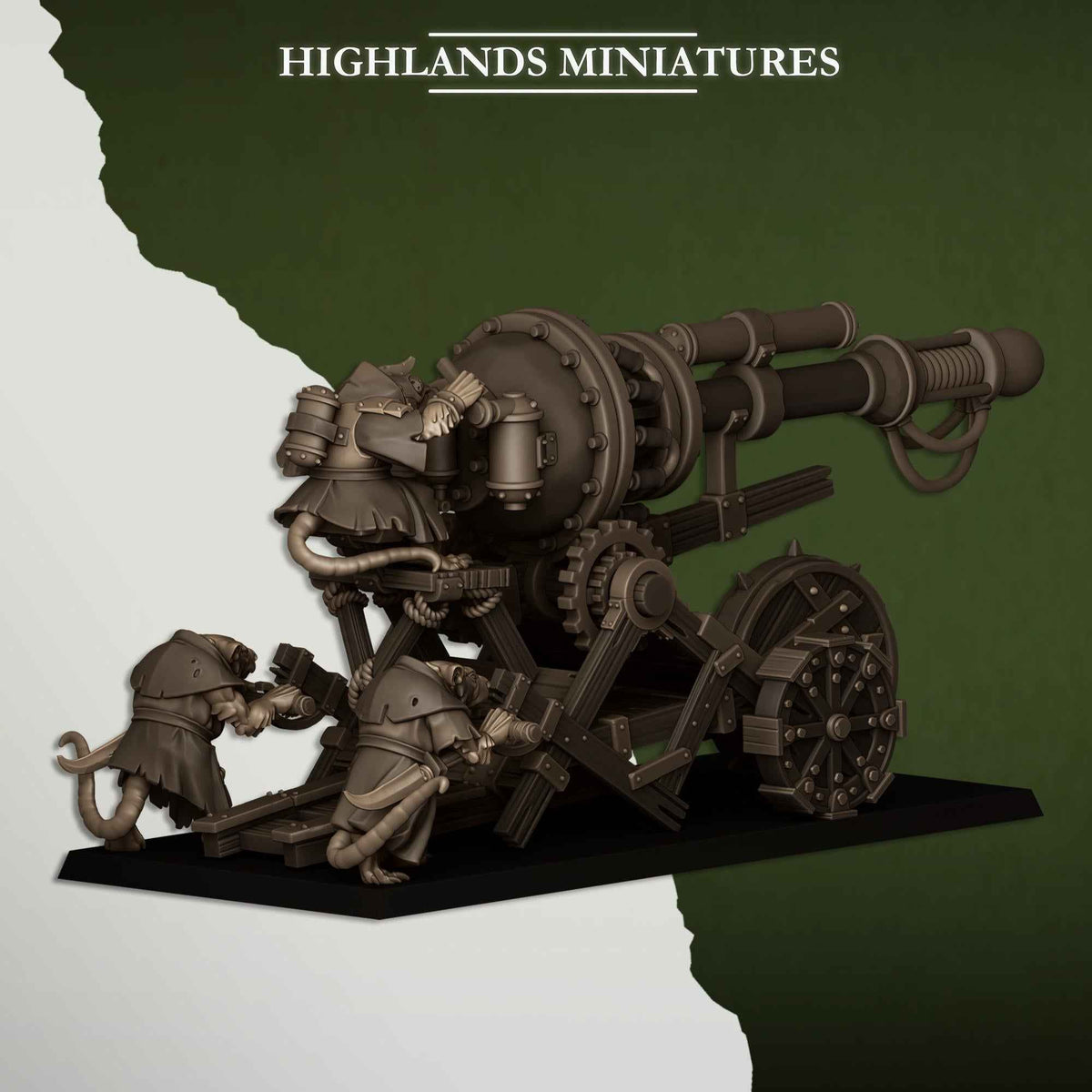 Sewer Vermin Cannon | Sewer Vermin | Highlands Miniatures | 32mm Scale Resin TTRPG Figures for Roleplaying and Wargaming