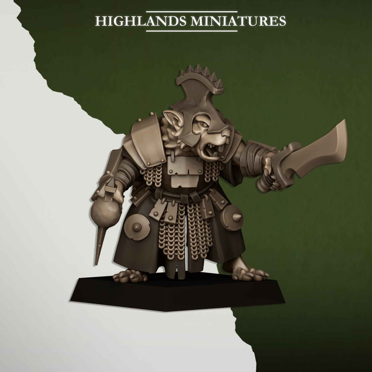 Sewer Vermin Lord | Sewer Vermin | Highlands Miniatures | 32mm Scale Resin TTRPG Figures for Roleplaying and Wargaming