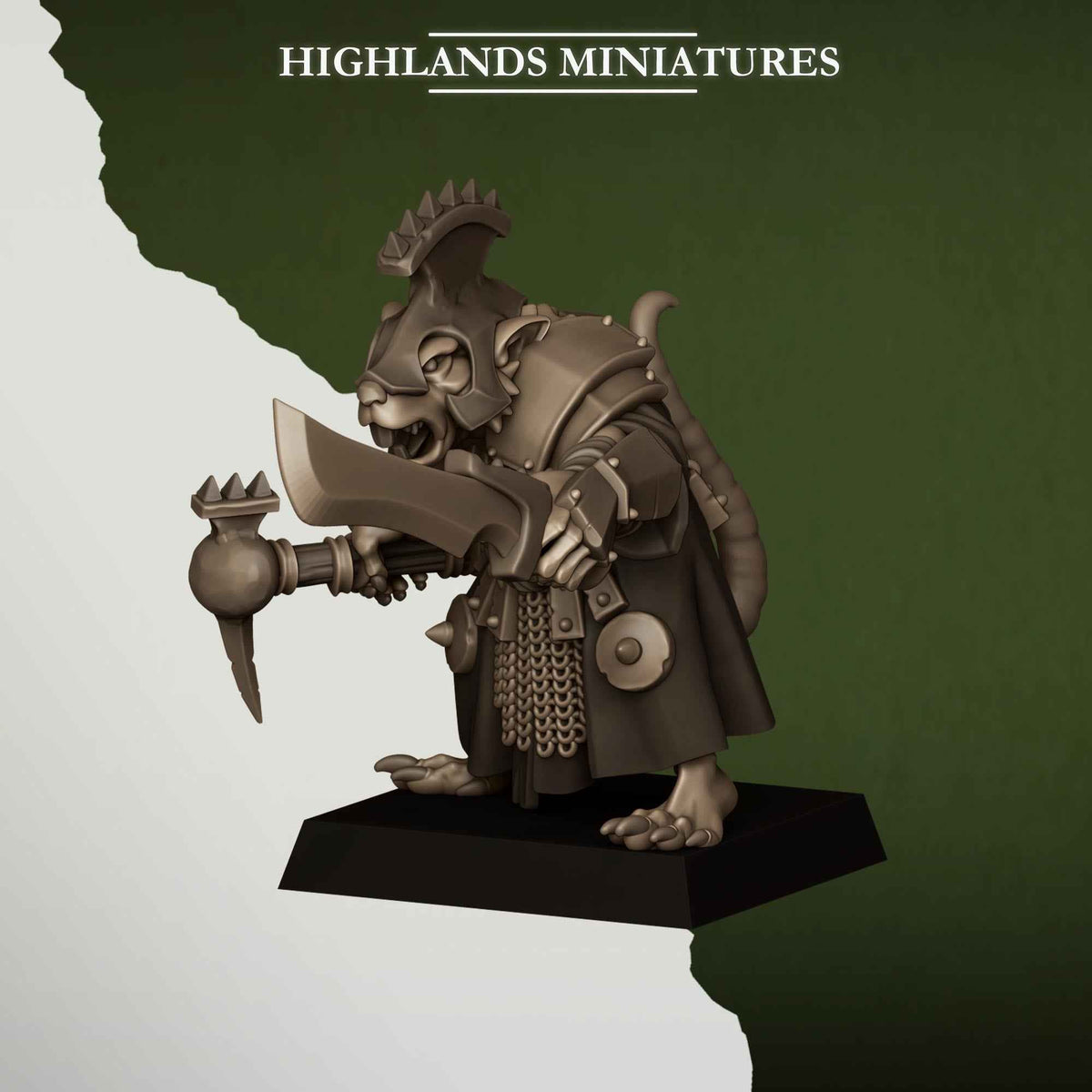 Sewer Vermin Lord | Sewer Vermin | Highlands Miniatures | 32mm Scale Resin TTRPG Figures for Roleplaying and Wargaming