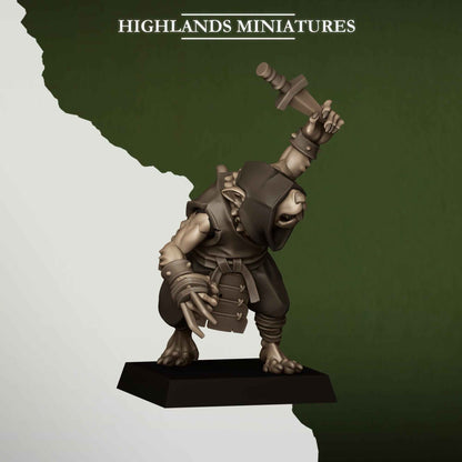 Sewer Vermin Thugs | Sewer Vermin | Highlands Miniatures | 32mm Scale Resin TTRPG Figures for Roleplaying and Wargaming