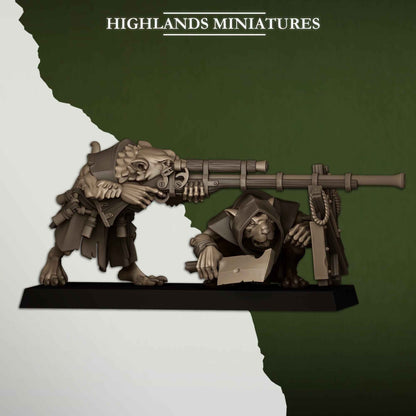 Vermin Shooters Team | Sewer Vermin | Highlands Miniatures | 32mm Scale Resin TTRPG Figures for Roleplaying and Wargaming