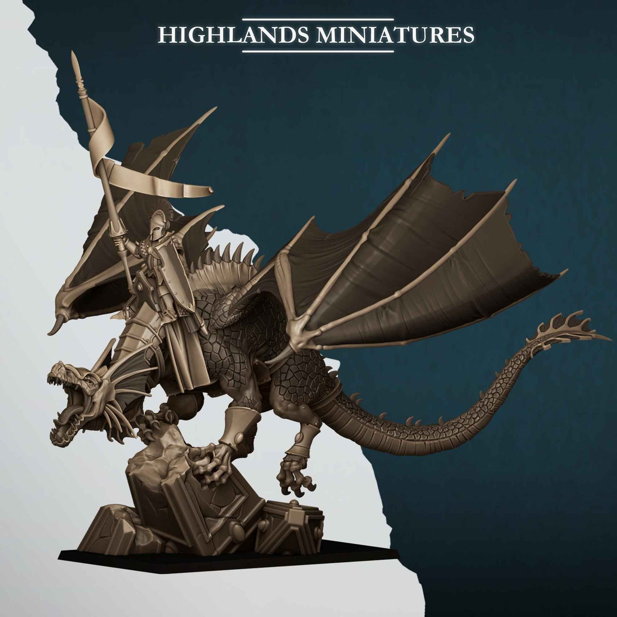 Aegean Dragon | Aegean Elves | Highlands Miniatures | 32mm Scale Resin Tabletop RPG Figures for Roleplaying and Wargaming