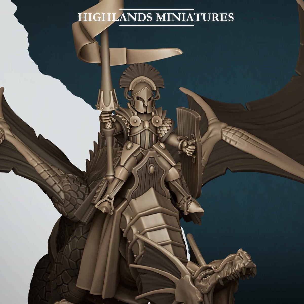 Aegean Dragon | Aegean Elves | Highlands Miniatures | 32mm Scale Resin Tabletop RPG Figures for Roleplaying and Wargaming