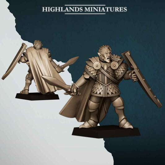 Aegean Elf Prince on Foot | Aegean Elves | Highlands Miniatures | 32mm Scale Resin Tabletop RPG Figures for Roleplaying and Wargaming