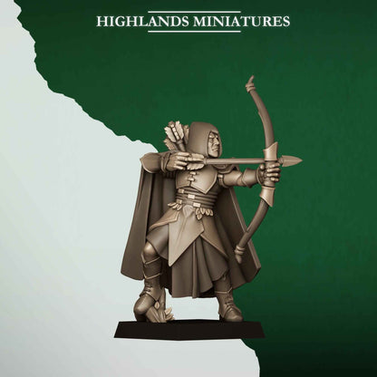 Feral Archers | Feral Elves | Highlands Miniatures | 32mm Scale Resin Tabletop RPG Figures for Roleplaying and Wargaming