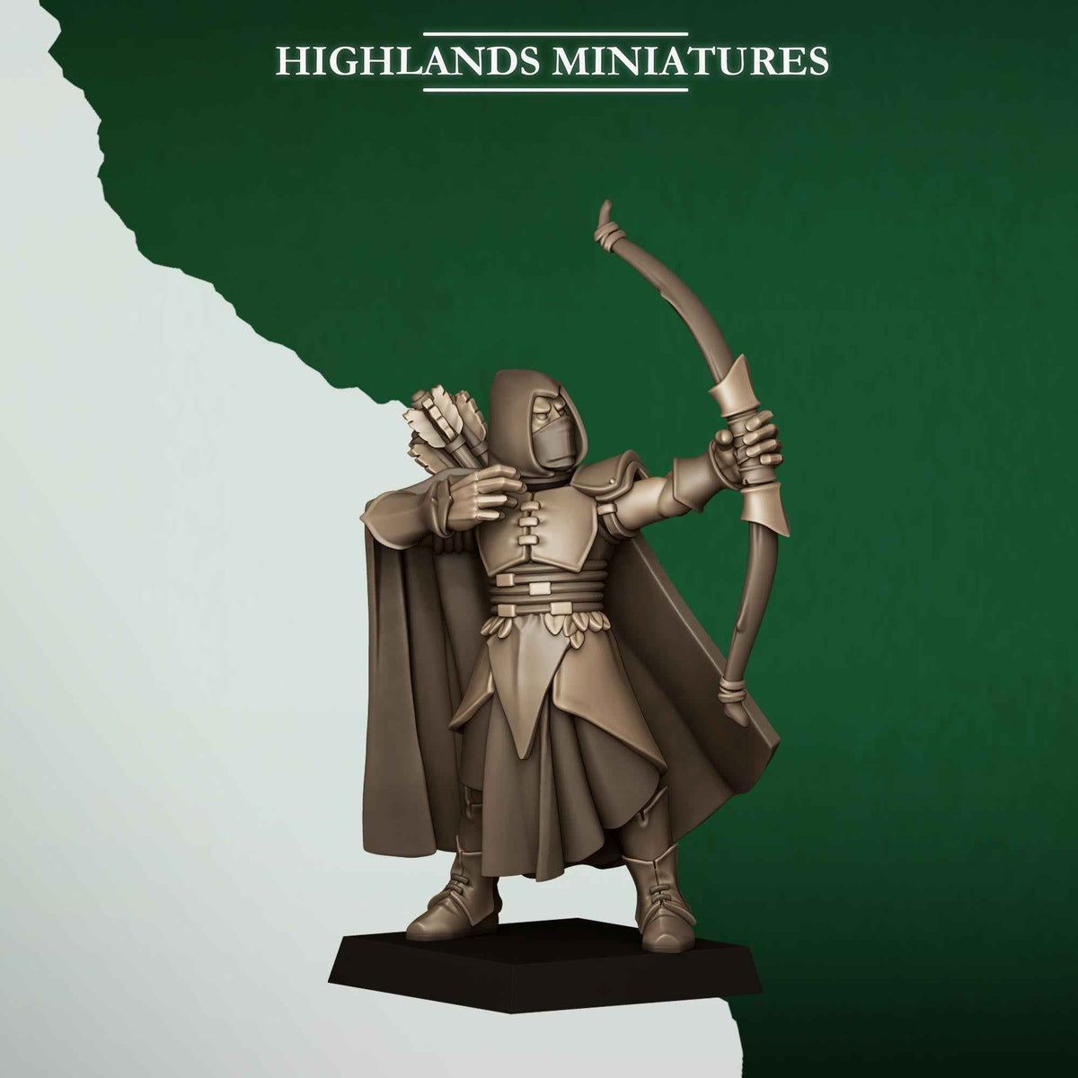 Feral Archers | Feral Elves | Highlands Miniatures | 32mm Scale Resin Tabletop RPG Figures for Roleplaying and Wargaming