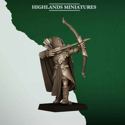 Feral Archers | Feral Elves | Highlands Miniatures | 32mm Scale Resin Tabletop RPG Figures for Roleplaying and Wargaming