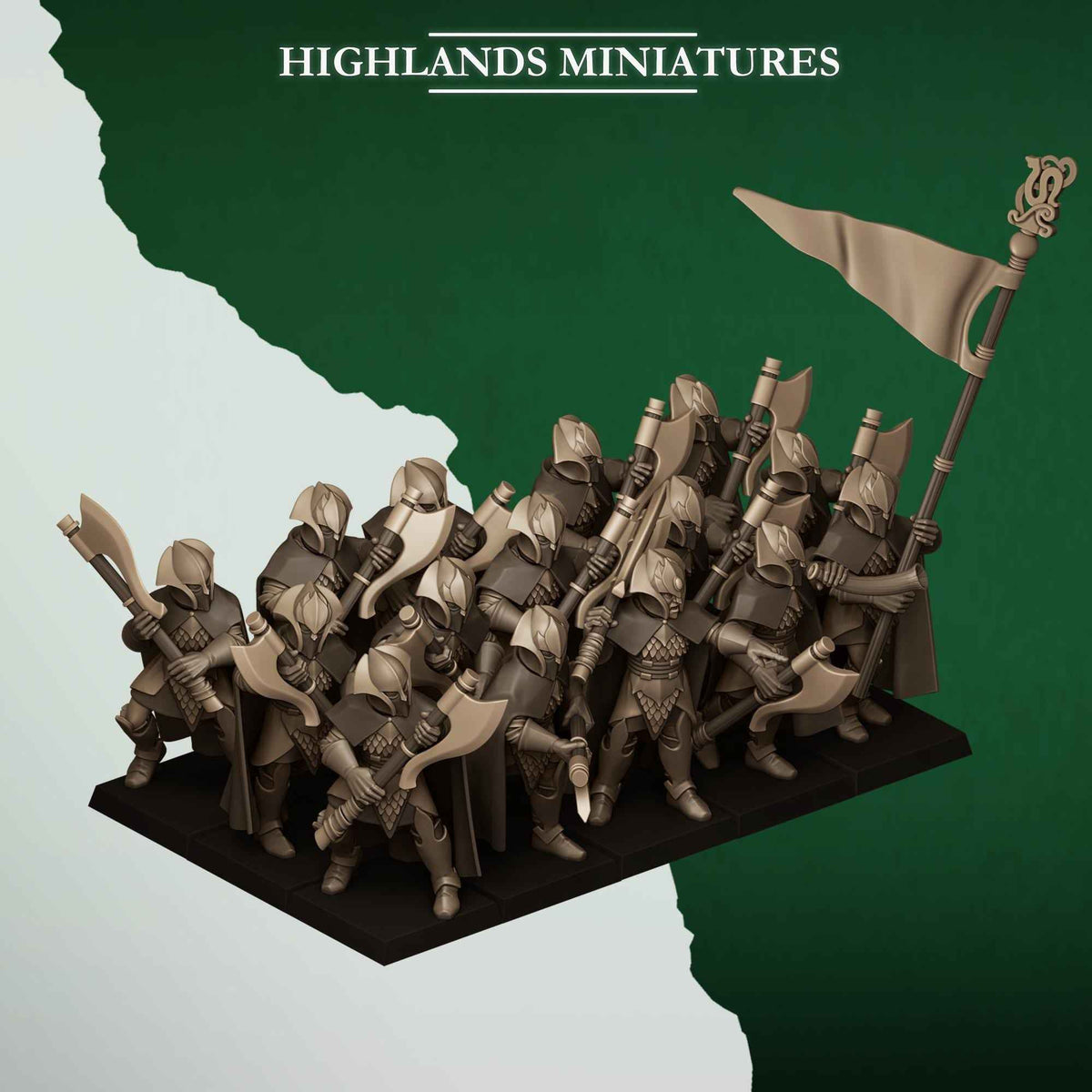 Feral Axemen | Feral Elves | Highlands Miniatures | 32mm Scale Resin Tabletop RPG Figures for Roleplaying and Wargaming