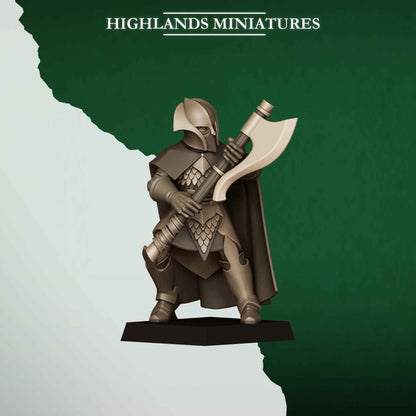 Feral Axemen | Feral Elves | Highlands Miniatures | 32mm Scale Resin Tabletop RPG Figures for Roleplaying and Wargaming