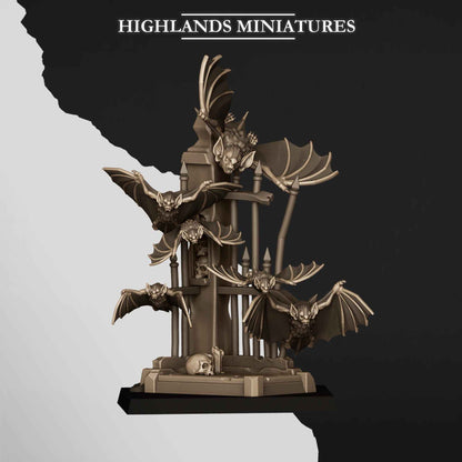 Bats Swarms | Transilvanya The Fallen Realm | Highlands Miniatures | 32mm Scale Resin Tabletop RPG Figures for Roleplaying and Wargaming