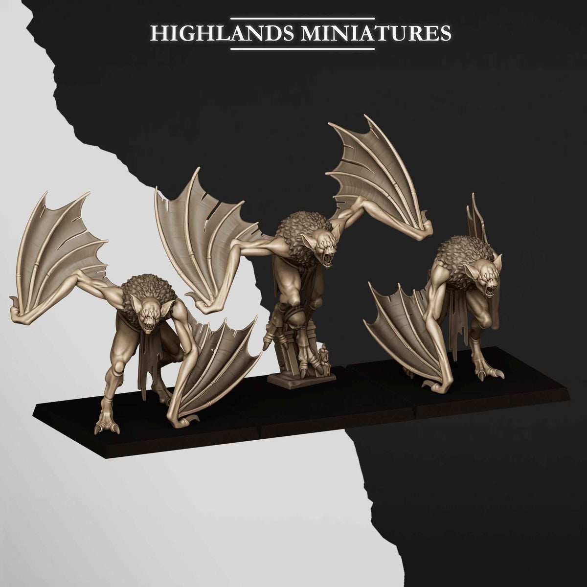 Crypt Bats | Transilvanya The Fallen Realm | Highlands Miniatures | 32mm Scale Resin Tabletop RPG Figures for Roleplaying and Wargaming